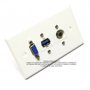 Placa Tapa VGA + USB 3.0 + Audio Jack 3.5 mm ABS